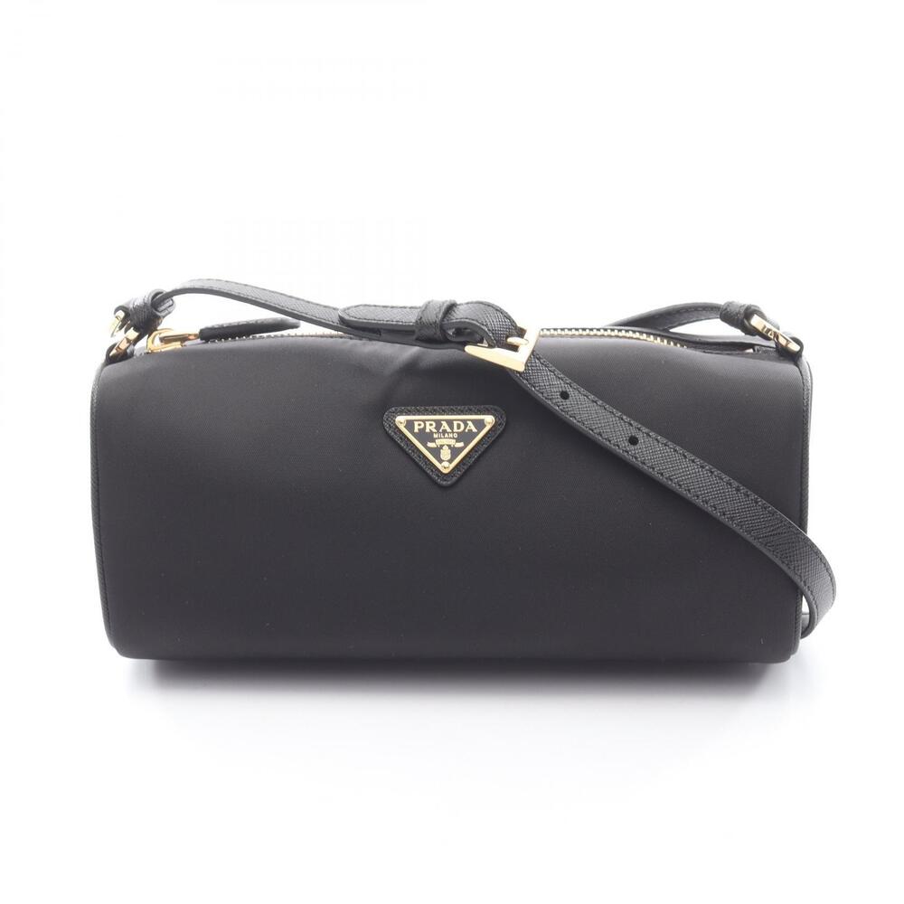 Prada Clutch TESSUTOSAFFIAN Shoulder Bag Saffiano Leather Black